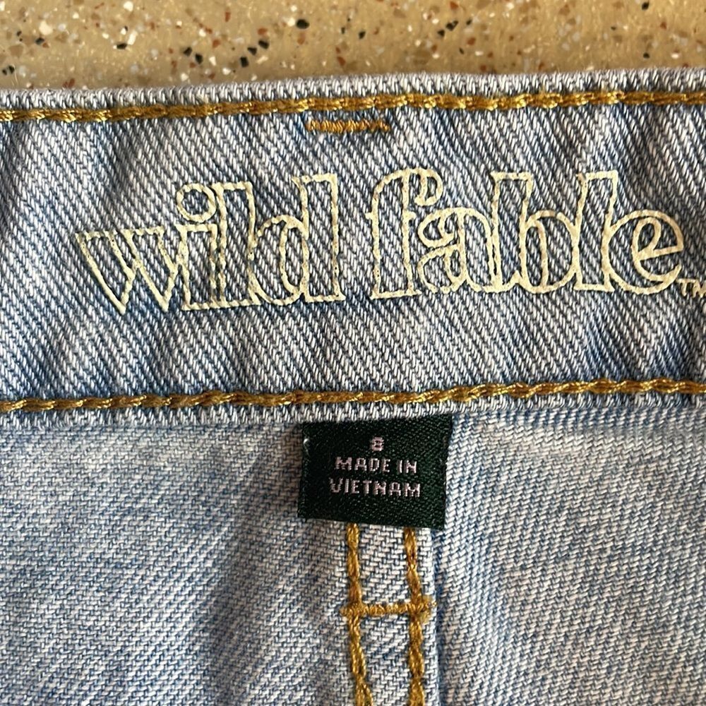 Wild Fable "High Rise Short" light wash denim cutoff jean shorts sz 8 - Picture 8 of 16